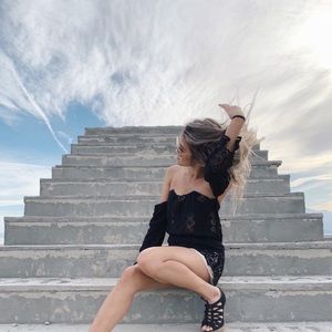 Stone Cold Fox Black Romper